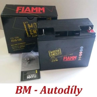 Motobaterie Fiamm AGM 12V 19Ah 210A FT19-12B (BMW, sekačky)